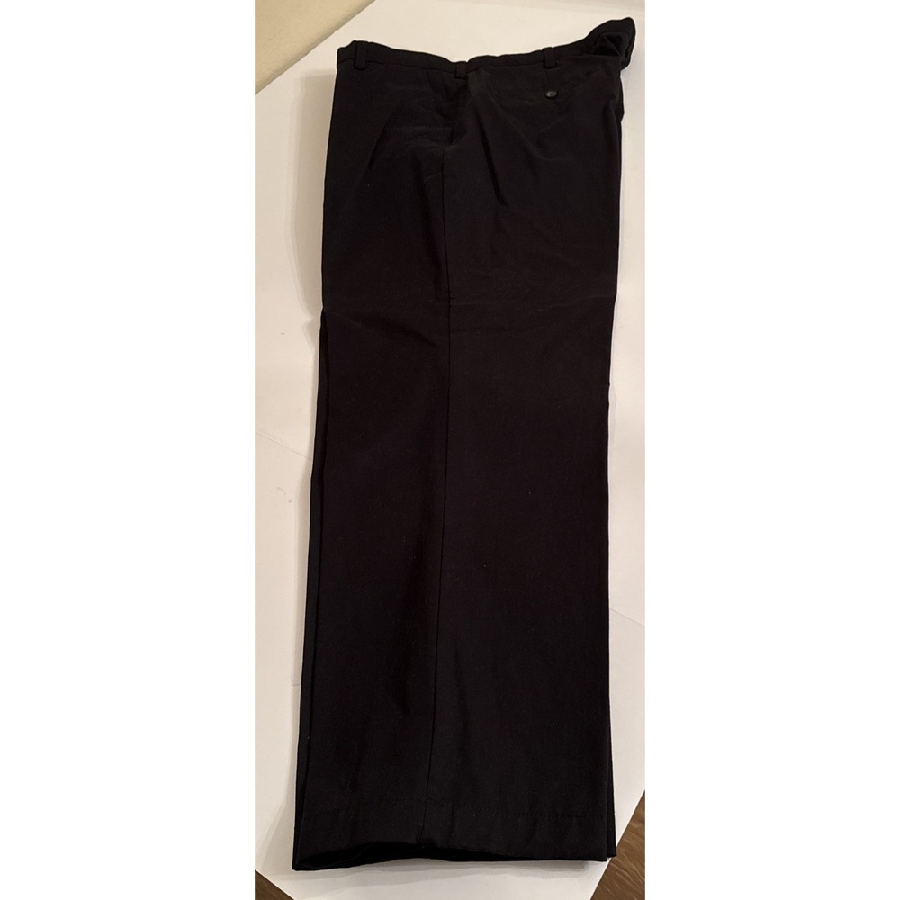 Croft & Barrow Mens Black Khakis Pants 40x30 Flat Front Straight Leg Regular Fit